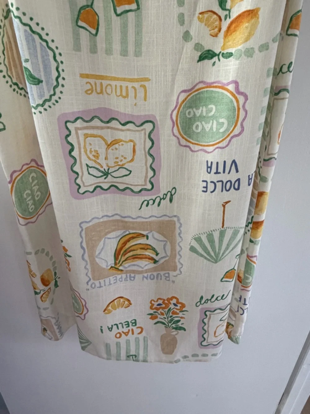 Anthropologie Paper Heart La Dolce Vita Strapless Citrus Print Linen Maxi Dress - Picture 5 of 12